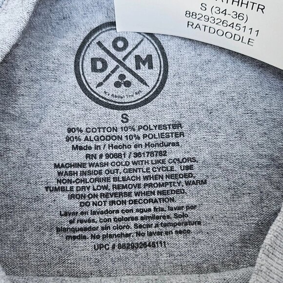 DOM Men Tee Gray Cotton Short Sleeve Crew Neck T Shirt I DONT GIVE A Size S NEW - Picture 3 of 8